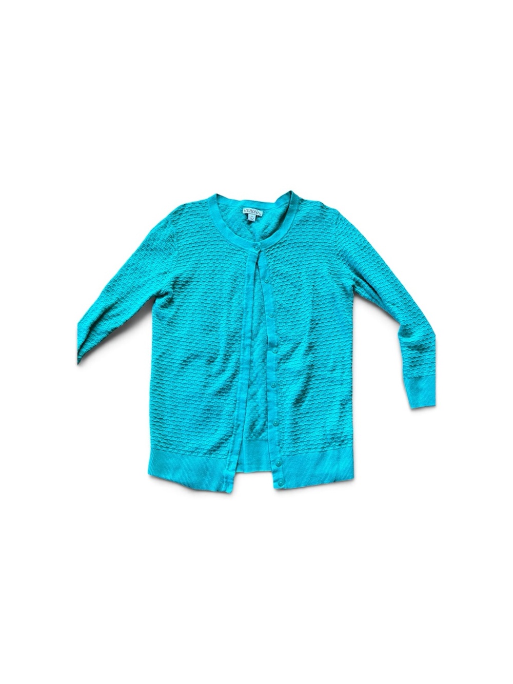 Merona Turquoise Open-Knit Button-Front Cardigan